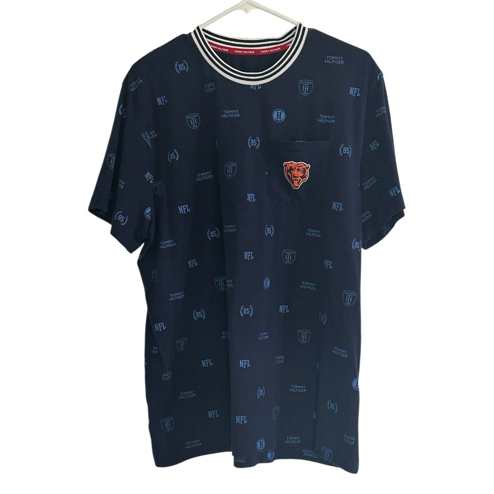 Tommy Hilfiger Navy Blue NFL Chicago Bears Logo Men's Tee